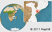 Satellite Location Map of Marromeu, highlighted country