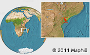 Satellite Location Map of Marromeu