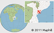Savanna Style Location Map of Marromeu, highlighted country