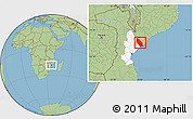 Savanna Style Location Map of Marromeu, highlighted parent region