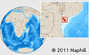 Shaded Relief Location Map of Marromeu