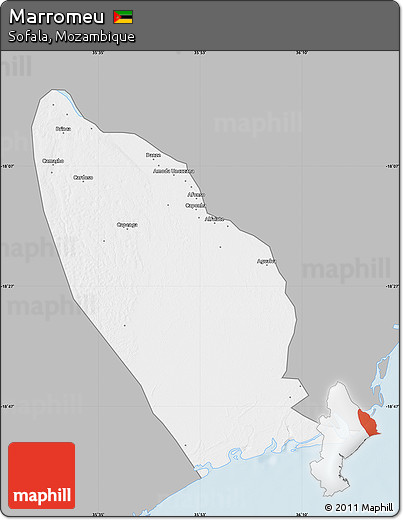 Gray Map of Marromeu, single color outside