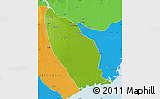 Physical Map of Marromeu, political outside