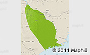 Physical Map of Marromeu, shaded relief outside