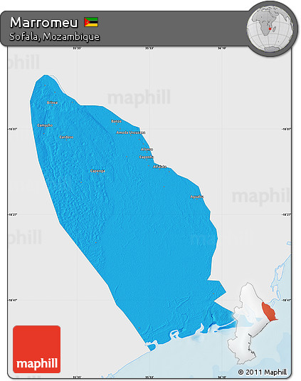 Political Map of Marromeu, single color outside