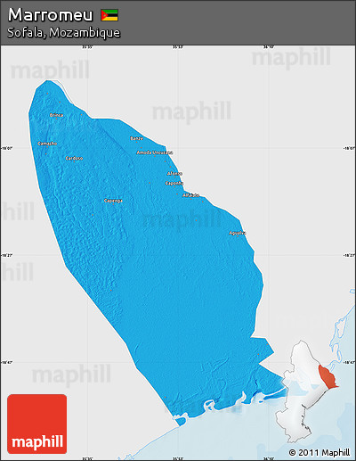 Political Map of Marromeu, single color outside