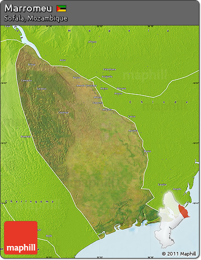 Satellite Map of Marromeu, physical outside