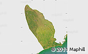 Satellite Map of Marromeu, single color outside