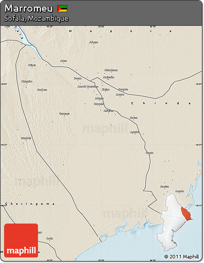 Shaded Relief Map of Marromeu
