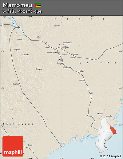 Shaded Relief Map of Marromeu