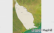 Shaded Relief Map of Marromeu, satellite outside