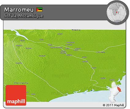 Physical Panoramic Map of Marromeu