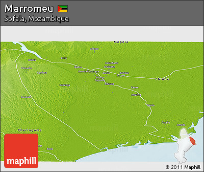 Physical Panoramic Map of Marromeu