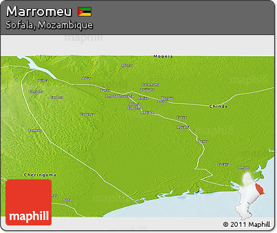 Physical Panoramic Map of Marromeu