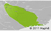 Physical Panoramic Map of Marromeu, lighten, desaturated