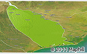 Physical Panoramic Map of Marromeu, satellite outside