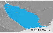 Political Panoramic Map of Marromeu, desaturated