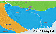 Political Panoramic Map of Marromeu