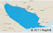 Political Panoramic Map of Marromeu, shaded relief outside