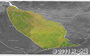 Satellite Panoramic Map of Marromeu, desaturated