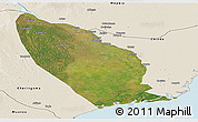 Satellite Panoramic Map of Marromeu, shaded relief outside