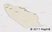 Shaded Relief Panoramic Map of Marromeu, cropped outside