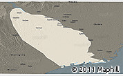 Shaded Relief Panoramic Map of Marromeu, darken