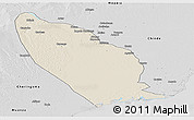 Shaded Relief Panoramic Map of Marromeu, desaturated