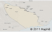 Shaded Relief Panoramic Map of Marromeu, semi-desaturated