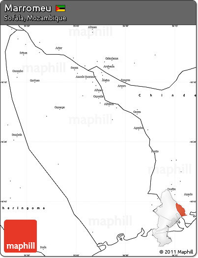 Blank Simple Map of Marromeu