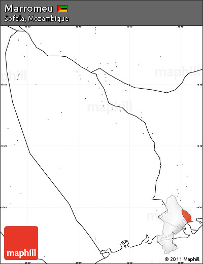 Blank Simple Map of Marromeu, no labels