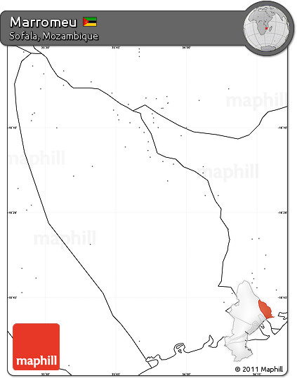 Blank Simple Map of Marromeu, no labels