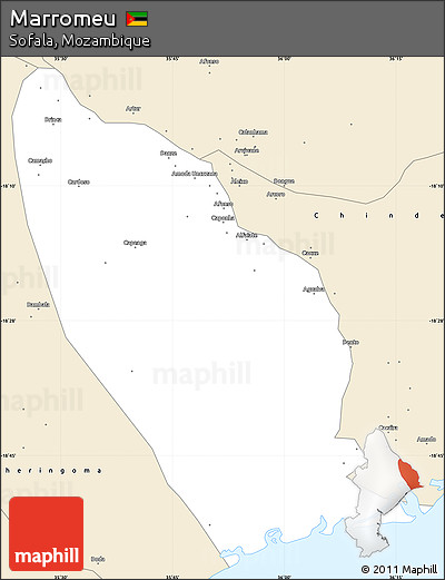 Classic Style Simple Map of Marromeu