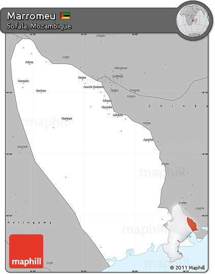 Gray Simple Map of Marromeu