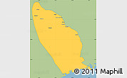 Savanna Style Simple Map of Marromeu, single color outside