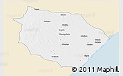 Classic Style 3D Map of Muanza, single color outside