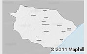 Gray 3D Map of Muanza, single color outside