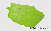 Physical 3D Map of Muanza, cropped outside