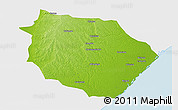 Physical 3D Map of Muanza, single color outside