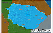 Political 3D Map of Muanza, darken