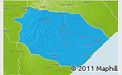 Political 3D Map of Muanza, physical outside
