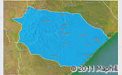 Political 3D Map of Muanza, satellite outside