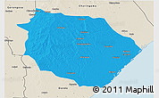 Political 3D Map of Muanza, shaded relief outside