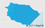 Political 3D Map of Muanza, single color outside