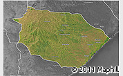Satellite 3D Map of Muanza, desaturated