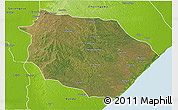 Satellite 3D Map of Muanza, physical outside