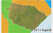 Satellite 3D Map of Muanza, political outside