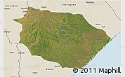 Satellite 3D Map of Muanza, shaded relief outside