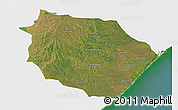 Satellite 3D Map of Muanza, single color outside