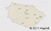 Shaded Relief 3D Map of Muanza, cropped outside